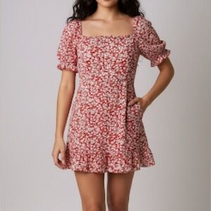 Lost + Wander Red Floral Mini Dress